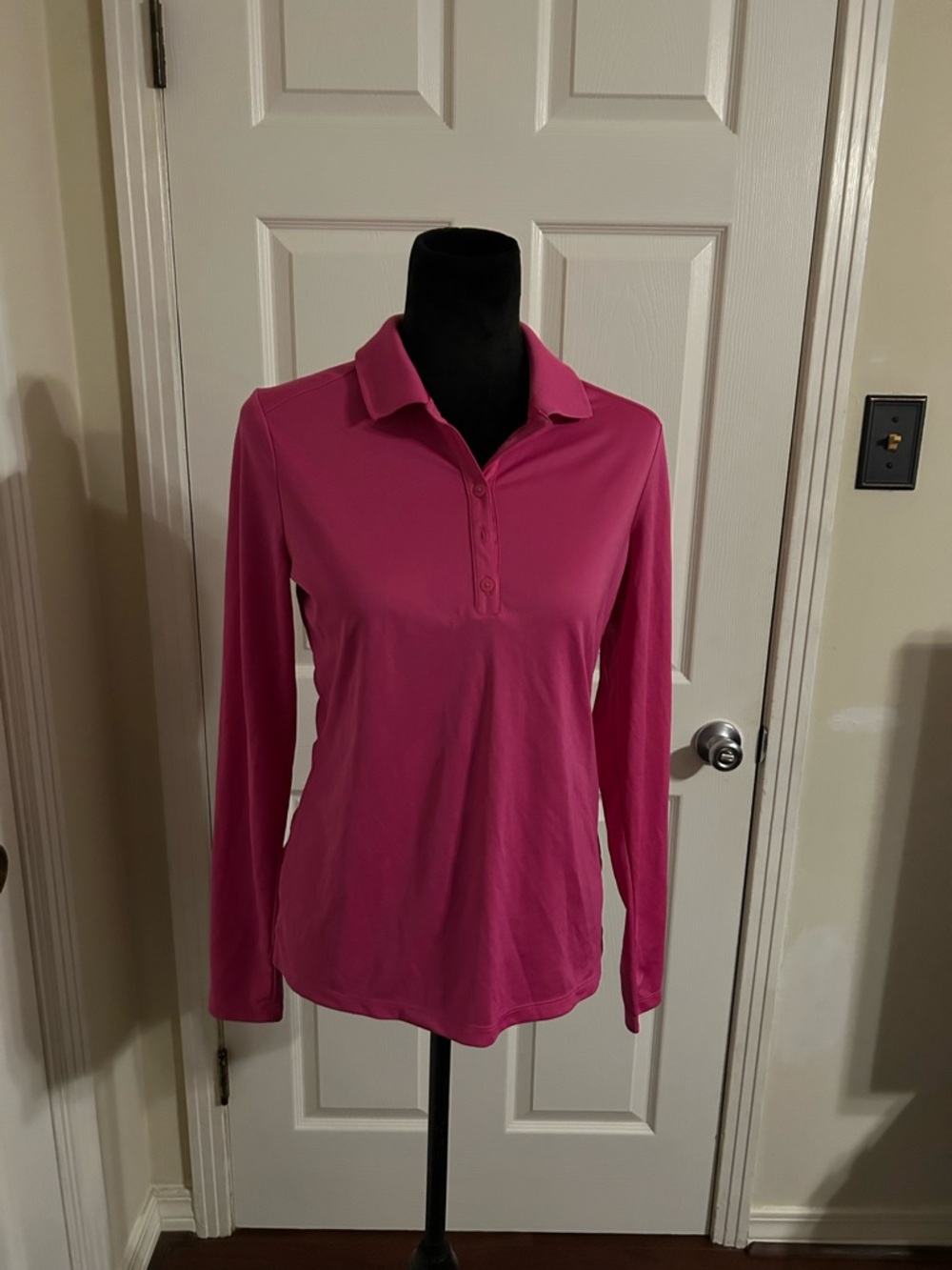 Long Sleeve Pink    Nike  Polo Top - Women's Casual Collar Shirt